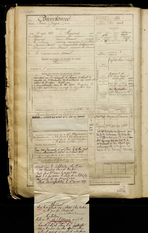 Dieudonné, Firmin Georges, né le 17 août 1883 à Hangard (Somme), classe 1903, matricule n° 54, Bureau de recrutement de Péronne