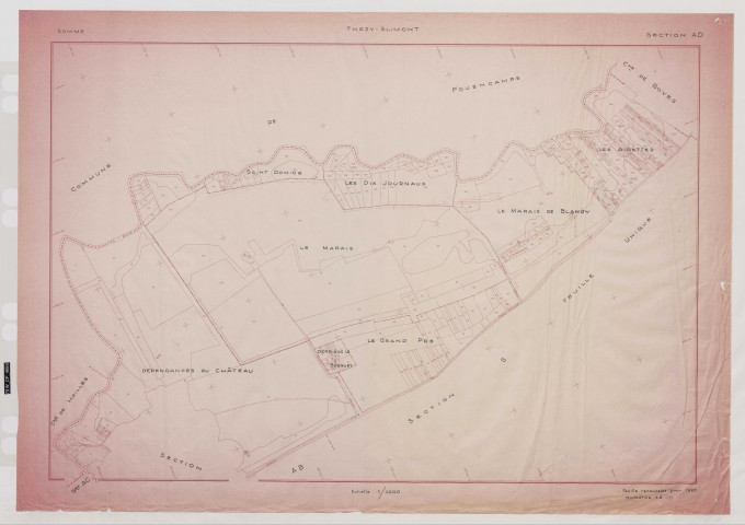 Plan du cadastre rénové - Thézy-Glimont : section AD