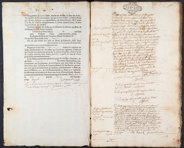 Centième denier du bureau de Conty pour la période du 23 août 1729 au 6 août 1731