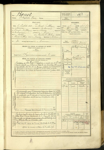 Bonet, Jean Baptiste Henri, né le 6 juillet 1860 à Forest-l'Abbaye (Somme, France), classe 1880, matricule n° 197, Bureau de recrutement d'Abbeville