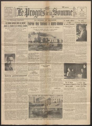 Le Progrès de la Somme, numéro 20692, 6 mai 1936