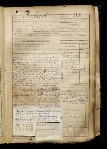 Robart, Fernand Oscar François, né le 04 avril 1897 à Berck (Pas-de-Calais), classe 1917, matricule n° 1151, Bureau de recrutement d'Abbeville