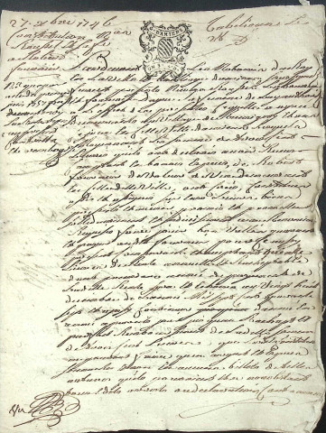 Etude de Me Claude Lemarchand à Amiens (étude n°22). Minutes de l'année 1746