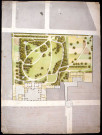Hôtel de préfecture : plan d'ensemble des bâtiments et des jardins dessiné par Herbault, architecte départemental