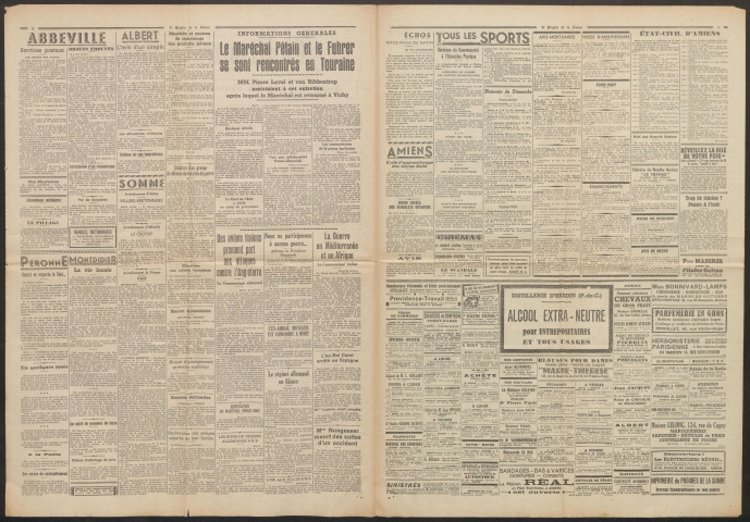Le Progrès de la Somme, numéro 22194, 27 - 28 octobre 1940