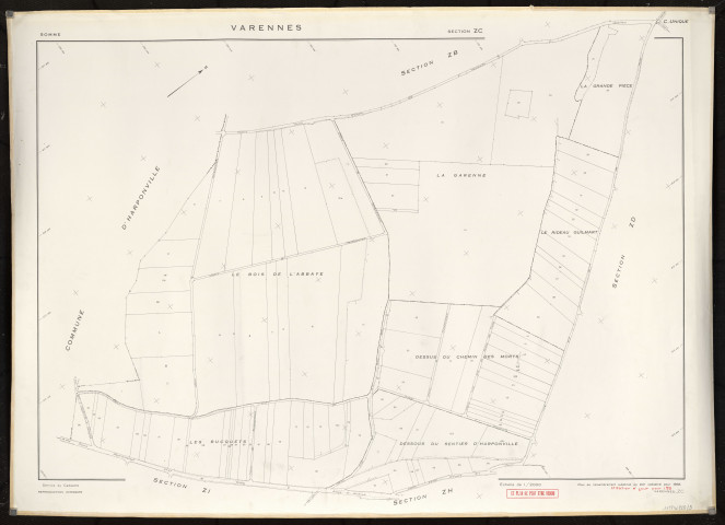 Plan du cadastre rénové - Varennes : section ZC