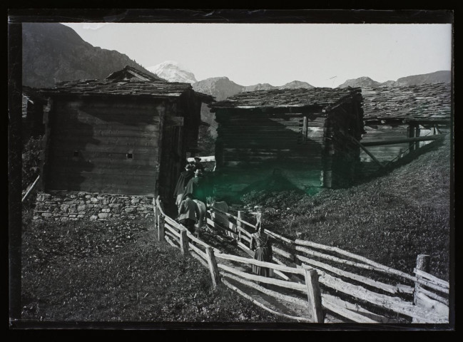Chemin de Zermatt au lac Noir - le départ - 1903