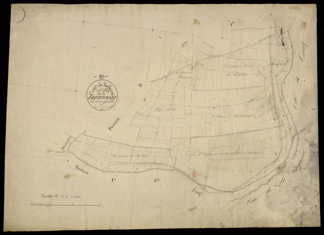Plan du cadastre napoléonien - Belleuse : Bertinchart, D1