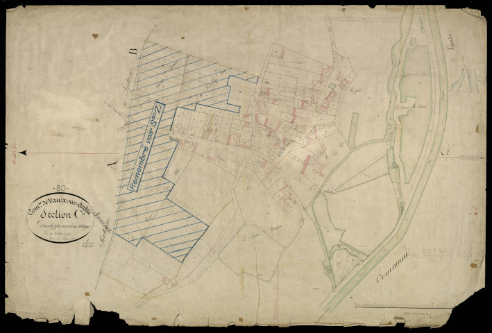 Plan du cadastre napoléonien - Vaux-sur-Somme (Vaux-sous-Corbie) : Village (Le), C développement
