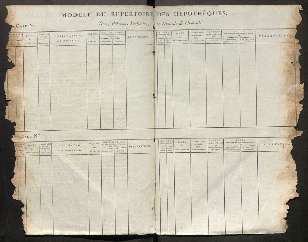 Répertoire des formalités hypothécaires, du 28 ventôse an 9 au 9 prairial an 9, registre n° 016 (Péronne)