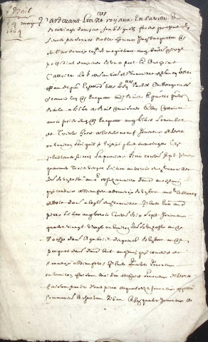 Etude de Me Jean Duval à Amiens (étude n°8). Minutes de l'année 1664