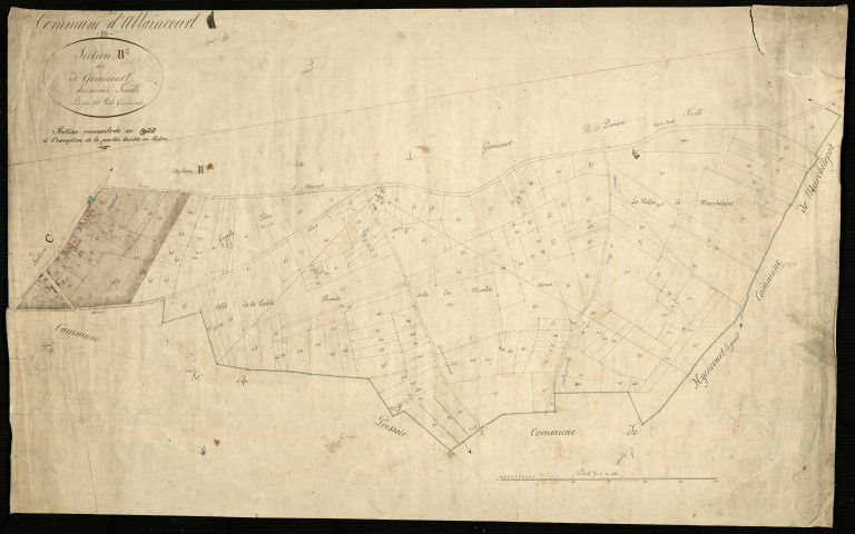 Plan du cadastre napoléonien - Ablaincourt-Pressoir (Ablaincourt) : Gomicourt, B2