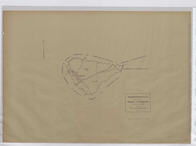 Plan du cadastre rénové - Hesbécourt : tableau d'assemblage (TA)