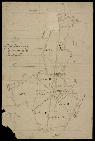 Plan du cadastre napoléonien - Poulainville (Poullainville) : tableau d'assemblage