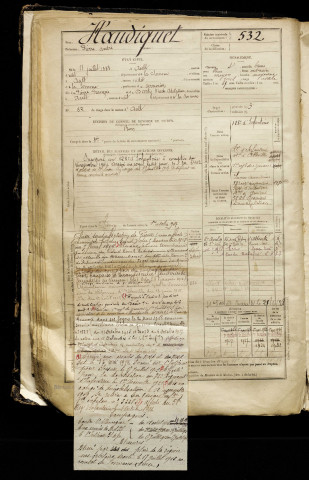 Haudiquet, Pierre André, né le 11 juillet 1883 à Ault (Somme), classe 1903, matricule n° 532, Bureau de recrutement d'Abbeville