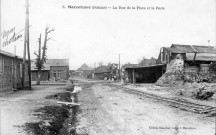 Marcelcave (Somme). La Rue de la Place et la Poste