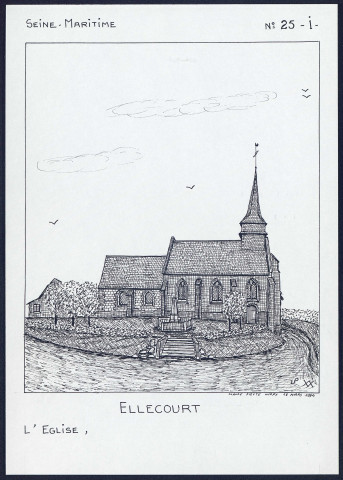 Ellecourt (Seine-Maritime) : l'église - (Reproduction interdite sans autorisation - © Claude Piette)