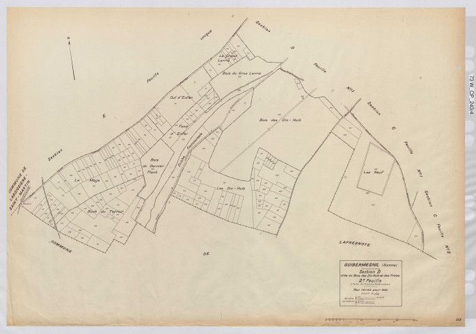 Plan du cadastre rénové - Guibermesnil : section D2