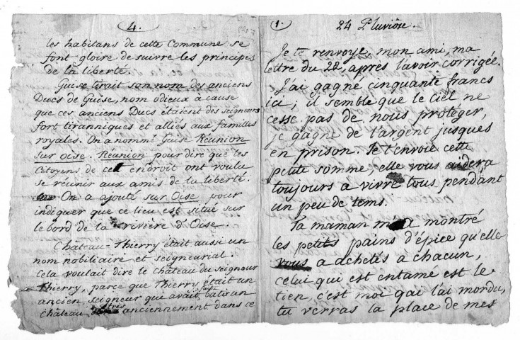 Correspondance de Babeuf écrite pendant son emprisonnement, au sujet des nouvelles circonscriptions territoriales,