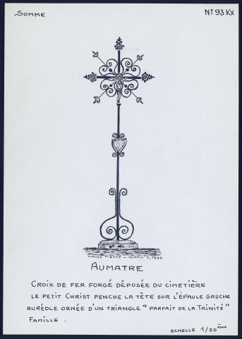Aumâtre : croix en fer forgé déposée du cimetière - (Reproduction interdite sans autorisation - © Claude Piette)