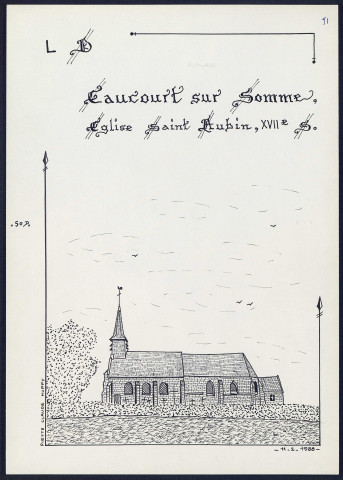 Eaucourt-sur-Somme : église Saint-Aubin, XVIIe siècle - (Reproduction interdite sans autorisation - © Claude Piette)