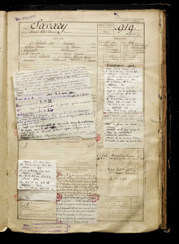 Savary, Maurice Robert Edouard, né le 24 décembre 1901 à Airaines (Somme), classe 1921, matricule n° 919, Bureau de recrutement d'Abbeville