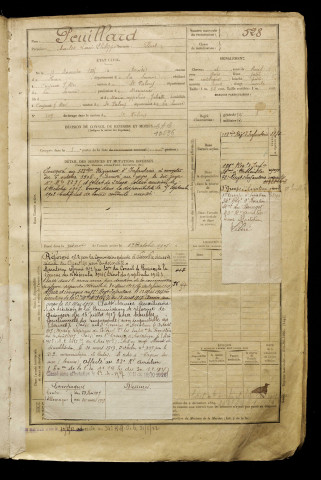 Pouillard, Charles Louis Philippe, né le 09 novembre 1885 à Devise (Somme), classe 1905, matricule n° 528, Bureau de recrutement d'Abbeville