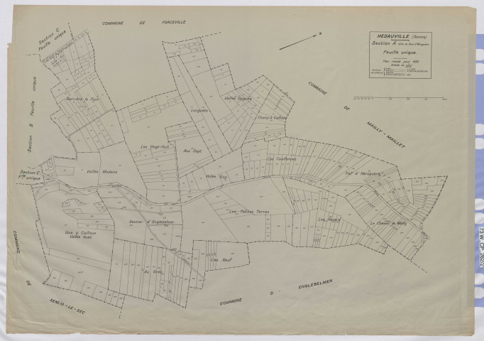 Plan du cadastre rénové - Hédauville : section A