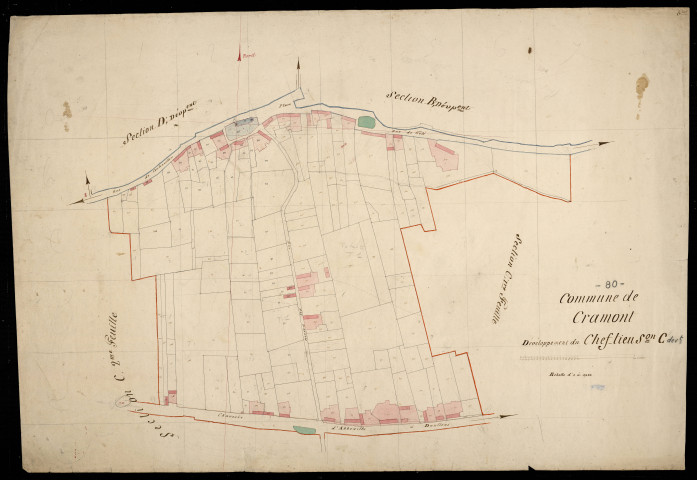 Plan du cadastre napoléonien - Cramont : Chef-lieu (Le), développement