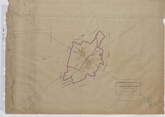 Plan du cadastre rénové - Guyencourt-Saulcourt : tableau d'assemblage (TA)