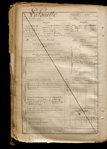 Lalouette, Fernand Amédée, né le 28 mars 1872 à Lamotte-Buleux (Somme), classe 1892, matricule n° 684, Bureau de recrutement d'Abbeville