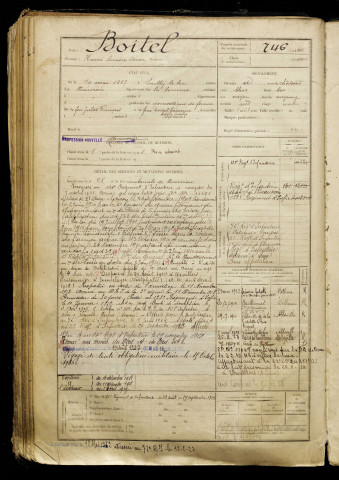 Boitel, Henri Lucien Oscar, né le 19 mai 1887 à Sailly-le-Sec (Somme), classe 1907, matricule n° 746, Bureau de recrutement d'Abbeville