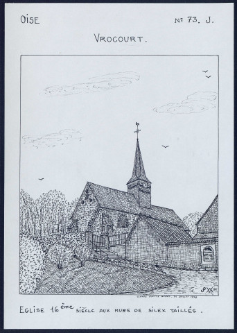 Vrocourt (Oise) : église XVIe siècle aux murs de silex taillés - (Reproduction interdite sans autorisation - © Claude Piette)