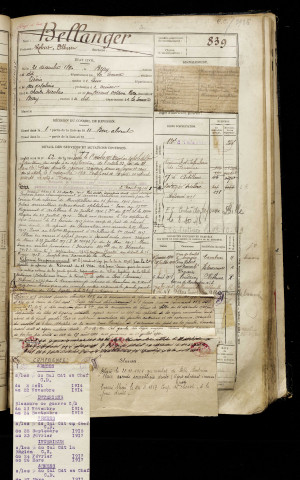 Bellanger, Robert Albert, né le 21 décembre 1890 à Bray-sur-Somme (Somme), classe 1910, matricule n° 839, Bureau de recrutement de Péronne