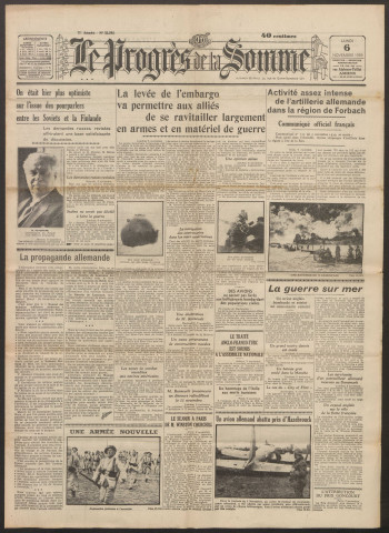Le Progrès de la Somme, numéro 21961, 6 novembre 1939