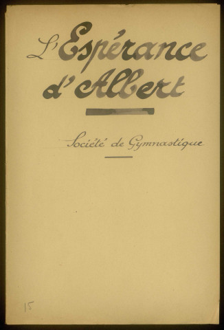 Albert. « l'Espérance d’Albert », société de gymnastique