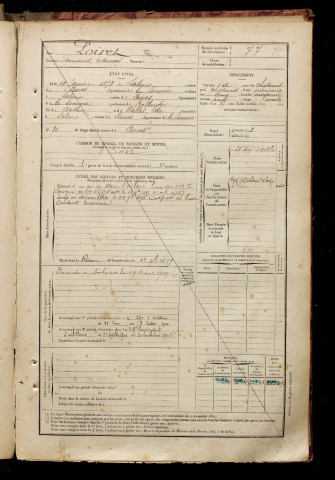 Poiret, Fernand Edouard, né le 19 janvier 1873 à Saleux (Somme), classe 1893, matricule n° 77, Bureau de recrutement d'Amiens