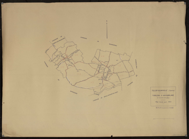 Plan du cadastre rénové - Tilloy-Floriville : tableau d'assemblage (TA)