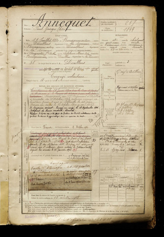 Annequet, Paul Georges Elisée, né le 19 juillet 1880 à Bouquemaison (Somme), classe 1900, matricule n° 257, Bureau de recrutement d'Abbeville