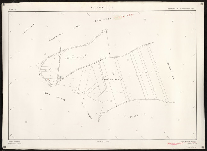 Plan du cadastre rénové - Agenville : section ZA