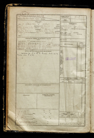 Avronsart, Julien Emile Auguste Eugène, né le 17 septembre 1900 à Albert (Somme), classe 1920, matricule n° 502, Bureau de recrutement de Péronne