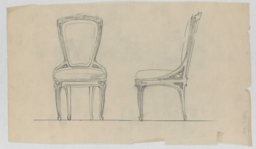 Chaise du Grand Salon (?) de l'Hôtel Bouctot-Vagniez