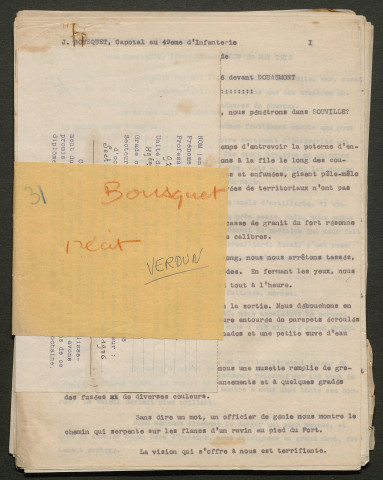 Témoignage de Bousquet, Jean-Baptiste et correspondance avec Jacques Péricard