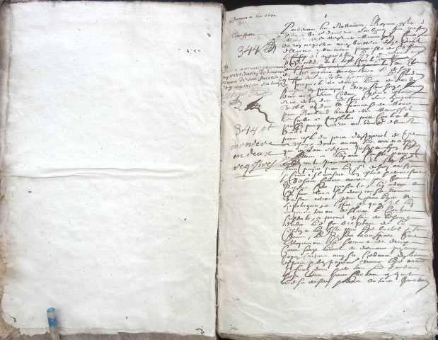 Etude de Me René Chevalier à Amiens (étude n°5). Minutes de l'année 1671