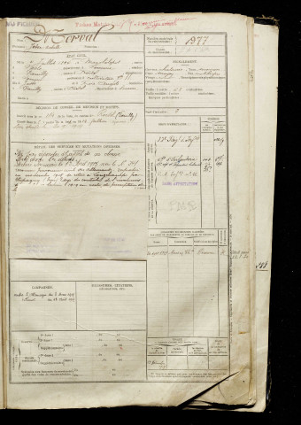 Morval, Josué Achille, né le 04 juillet 1894 à Marchélepot (Somme), classe 1914, matricule n° 977, Bureau de recrutement de Péronne