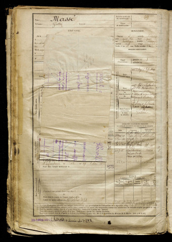 Massé, Gaston, né le 24 septembre 1885, classe 1905, matricule n° 69, Bureau de recrutement d'Abbeville