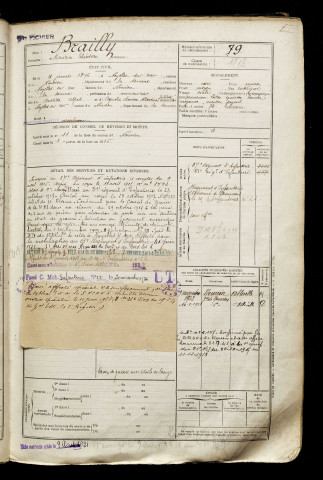 Brailly, Maurice Théodore, né le 21 janvier 1896 à Noyelles-sur-Mer (Somme), classe 1916, matricule n° 79, Bureau de recrutement d'Abbeville