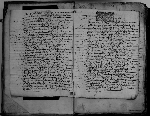 Etude de Me Antoine Perdu à Amiens (étude n°26). Minutes de l'année 1654