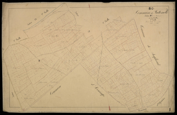 Plan du cadastre napoléonien - Frettemeule (Frettemolle) : Brettencourt, B1