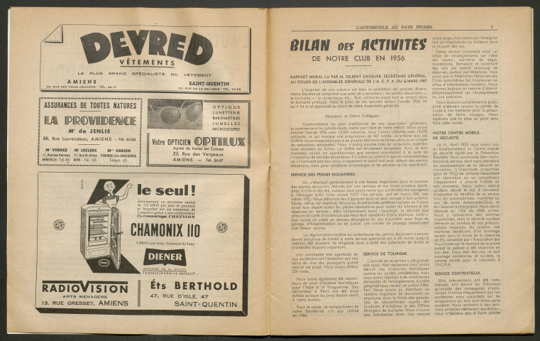 L'Automobile au Pays Picard. Revue de l'Automobile et du Tourisme. Organe officiel de l'Automobile-Club de Picardie et de l'Aisne, 388, avril 1957